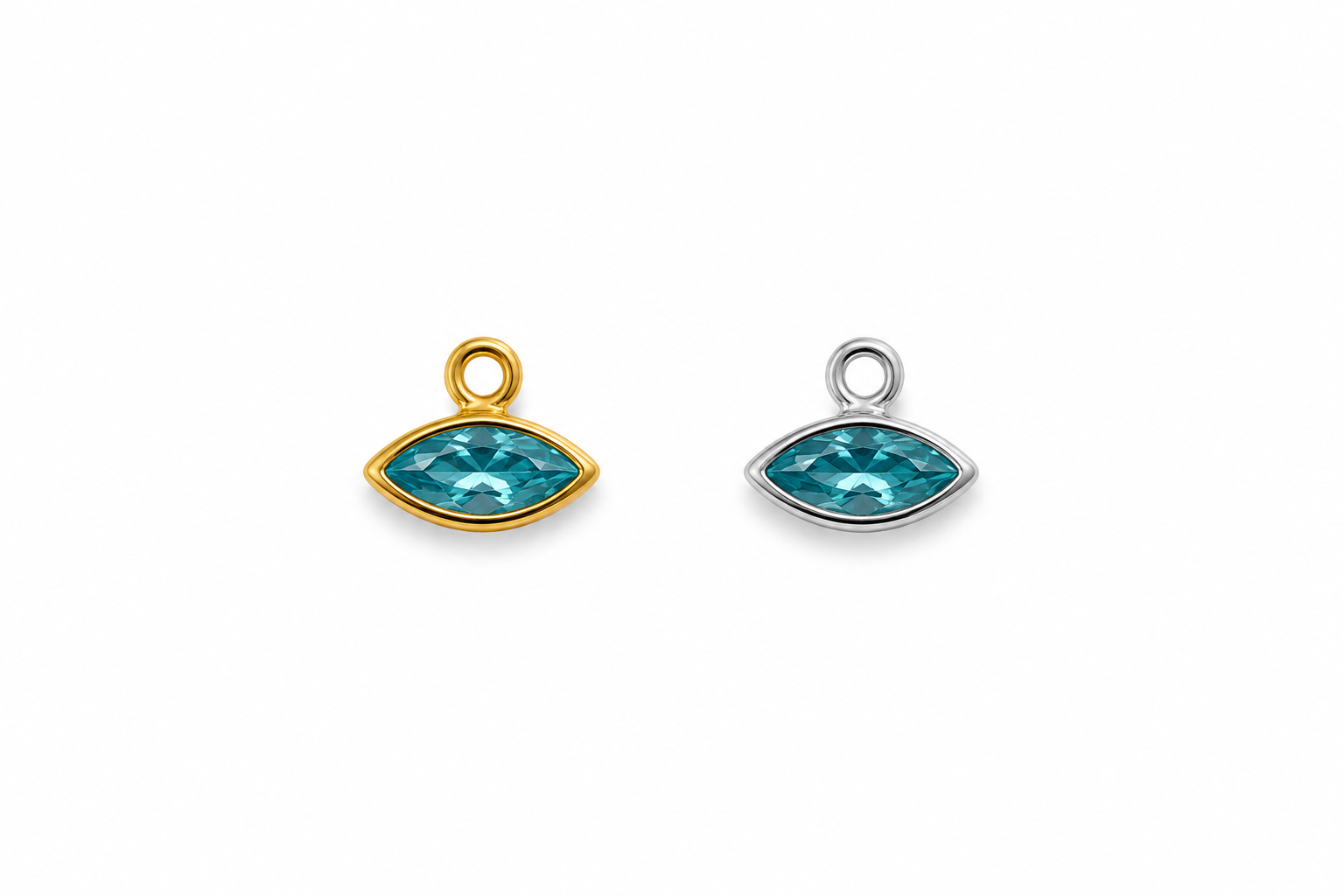 Bezel Charm Light Blue