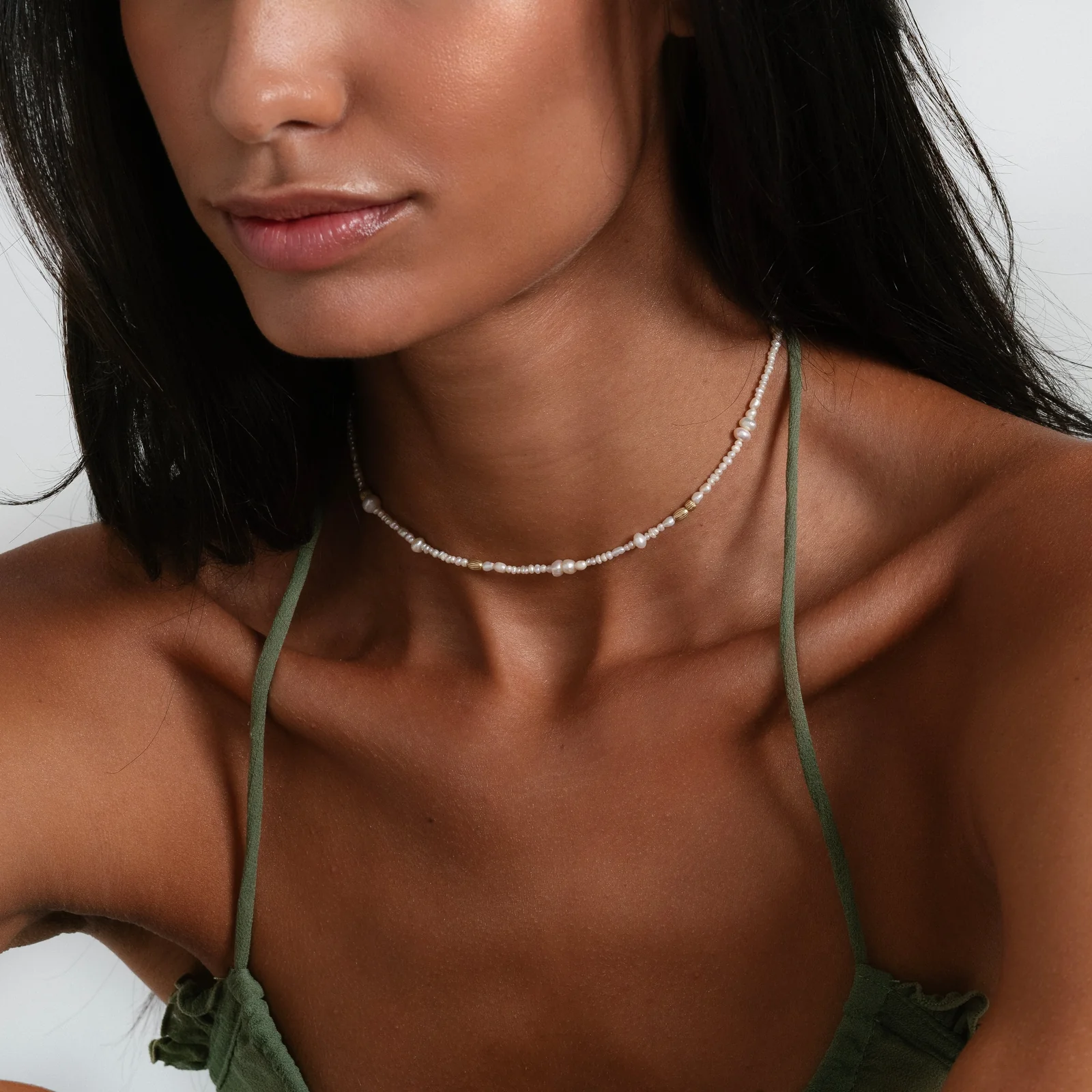 Extra mixed pearl necklace